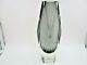 Space Age Geometric Murano Sommerso Grey Futuristic Prism Cut Faceted Glass Vase