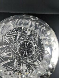 Starburst Pinwheel Pattern Hand Cut Crystal Vase 10
