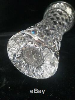 Stuart CHELTENHAM Laurel & Cross Cut Crystal 10 Vase (F99)