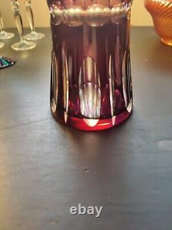 Stunning 12 Nachtmann Bleikristall Cut To Clear Cranberry/Purple Crystal Vase