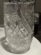 Stunning Apv Cut Lead Crystal Vase With Diamond, Pinwheel And Hobstar Design