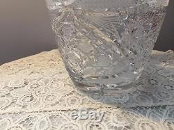 Stunning Authentic Czech Bahamian Hand Cut Crystal Vase 12