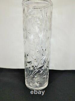 Stunning Etched HAWKES American Cut Glass Vase Flowers Antique 12