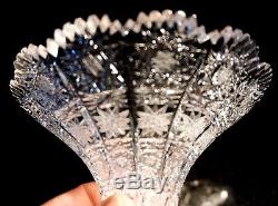 Stunning Finely Cut Crystal Wide Mouth Vase