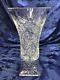 Stunning Heavy Cut To Clear Czech Bohemian 13 Crystal Footed Vase