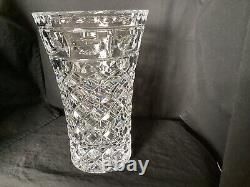 Stunning Waterford Crystal Leonora Vase, 10 Retired Stamped Cut Glass Diamond