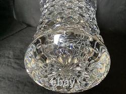 Stunning Waterford Crystal Leonora Vase, 10 Retired Stamped Cut Glass Diamond