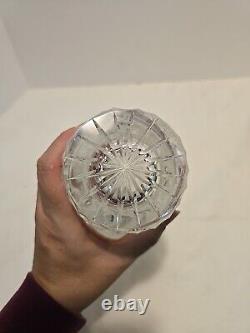 Sudety Hand Cut 24% Lead Crystal Clear Vase Poland 7.75Tall