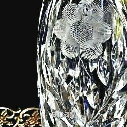 Superb Quality Antique Hand Cut Crystal Vase Floral Design Val St. Lambert