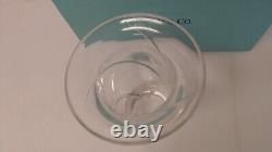 TIFFANY & Co 10 tall Swirl Cut Flared Crystal Vase Made in Italy Signed withbox