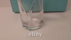 TIFFANY & Co 10 tall Swirl Cut Flared Crystal Vase Made in Italy Signed withbox