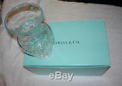 TIFFANY & Co LARGE 8 HIGH CUT CRYSTAL VASE Royal Brierley BOX PRE-OWNED MINT