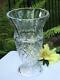 Towle Czech Republic Clear Cut 24% Lead Crystal Vase, Large 14 Footed Vase Nwob