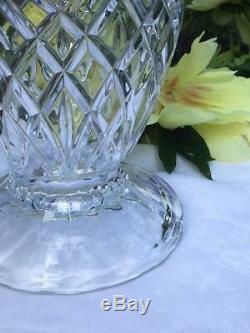 TOWLE Czech Republic Clear Cut 24% Lead Crystal Vase, Large 14 Footed Vase NWOB