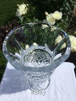 TOWLE Czech Republic Clear Cut 24% Lead Crystal Vase, Large 14 Footed Vase NWOB