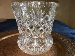 Thistle Shaped Vintage Cross Cut fan Crystal Vase huge and extra wide