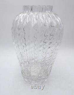 Tiffany & Co Clear Crystal Optic Ribbed 13.25 Tall Centerpiece Statement Vase