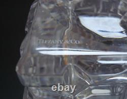 Tiffany & Co. Crystal LARGE Rock Cut Sierra Square 9.5 Vase