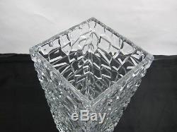 Tiffany & Co. Crystal Sierra Abstract Geometric Rock Crystal Cut Vase Stunning