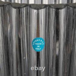 Tiffany & Co Cut Crystal Cylindrical Form Art Glass Vase Stamped 9 3/8