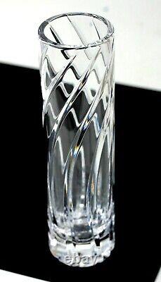 Tiffany & Co. Gorgeous Swirled Cut Crystal Vase 8 tall