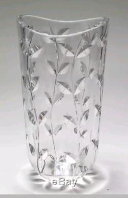 Tiffany & Co. Hand-Cut Crystal Floral Vine Vase 11 gull-wing rim Josef Riedel