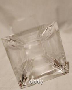 Tiffany & Co Signed Metropolis Vertical Lines Cut Crystal Square Bud Vase