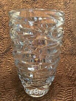 Tiffany & Co Wave Cut 12 Crystal Centerpiece Vase 2001 Signed Emil Frost