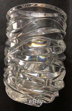 Tiffany & Co. Wave-Cut Mouth-Blown Crystal Vase E. Brost Signed 1996