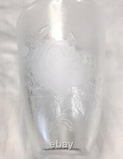 VERY RARE Royal Albert, Crystal Vase, American Beauty Pattern, Cut & Etched