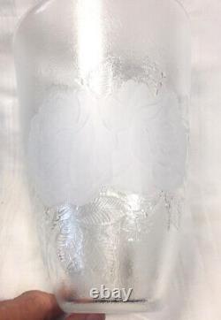 VERY RARE Royal Albert, Crystal Vase, American Beauty Pattern, Cut & Etched