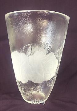 VERY RARE Royal Albert, Crystal Vase, American Beauty Pattern, Cut & Etched