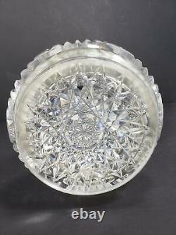 VINTAGE Brilliant Cut Crystal Glass Tall Vase, T. B. Clark