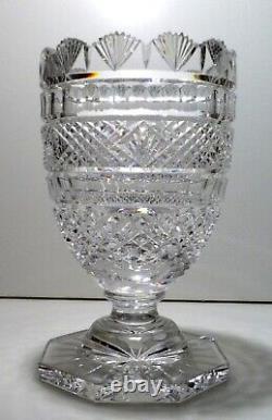 VINTAGE House of Waterford Crystal HEXAGON Base Vase 10 5/8 Made in IRELAND