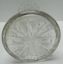 VINTAGE Large Flower Vase Hand-Cut Lead Crystal Decorative Etched Heavy Glass