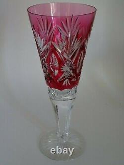 VINTAGE VASE GLASS CRYSTAL VAL ST LAMBERT RED wedding glass