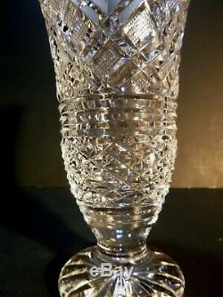 VINTAGE Waterford Crystal MASTER CUTTER Strawberry Cut Vase 7 IRELAND