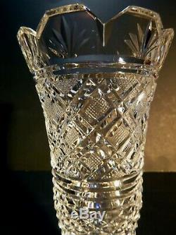 VINTAGE Waterford Crystal MASTER CUTTER Strawberry Cut Vase 7 IRELAND