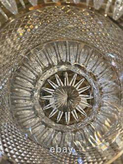 VTG 8 Czechoslovakia Crystal Bohemia Hand Cut Glass Bouquet Vase Centerpiece