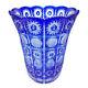 Vtg Cesar Crystal Bohemiae Blue Cobalt Vase Art Glass Large Cut To Clear Czech