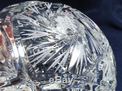 VTG Cut Crystal round bowl ball vase pinwheel design 5 tall