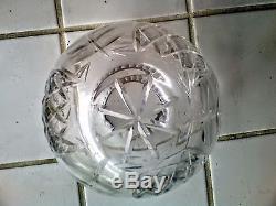 VTG Moser Rose Bowl Vase big 9 round Heavy crystal cut glass Antique