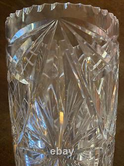 VTg European Crystal Vase Scalloped Edges Beautiful Vase 1960? S Era