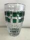 Val Saint Lambert Antique Green Cut To Clear Crystal Vase Art Deco Signed Rare