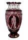 Varga Crystal Ruby Cut-to-clear Vase Embracing Lovers 11 Tall Gorgeous & Rare