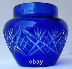 Vase, Crystal Glass, Flashed Glass, Hand Cut, Um 1900 O90