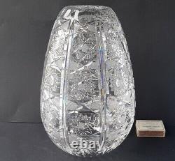 Vase Crystal Glass Glas Hand Cut Um 1950 1960 M473