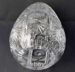 Vase Crystal Glass Glas Hand Cut Um 1950 1960 M473
