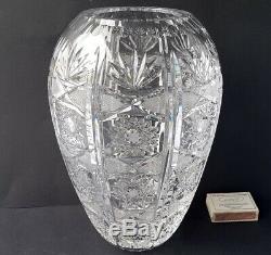 Vase Crystal Glass Hand Cut um 1950 1960 M473