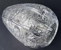 Vase Crystal Glass Hand Cut um 1950 1960 M473